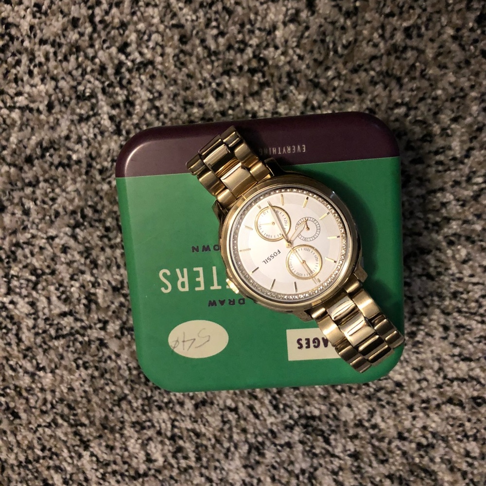 Gold Fossil watch